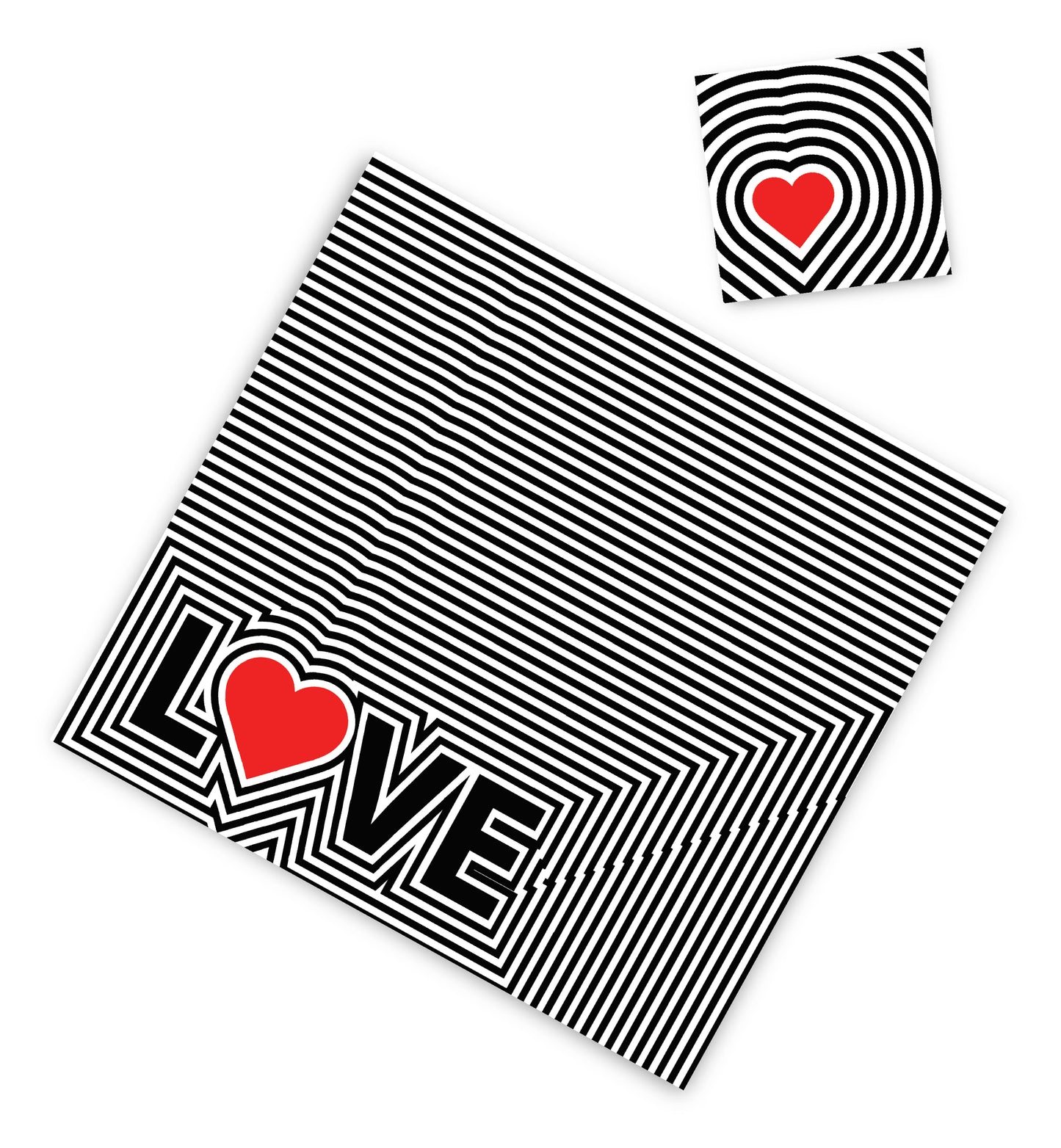 Love Heart Op-Art Paper Placemat