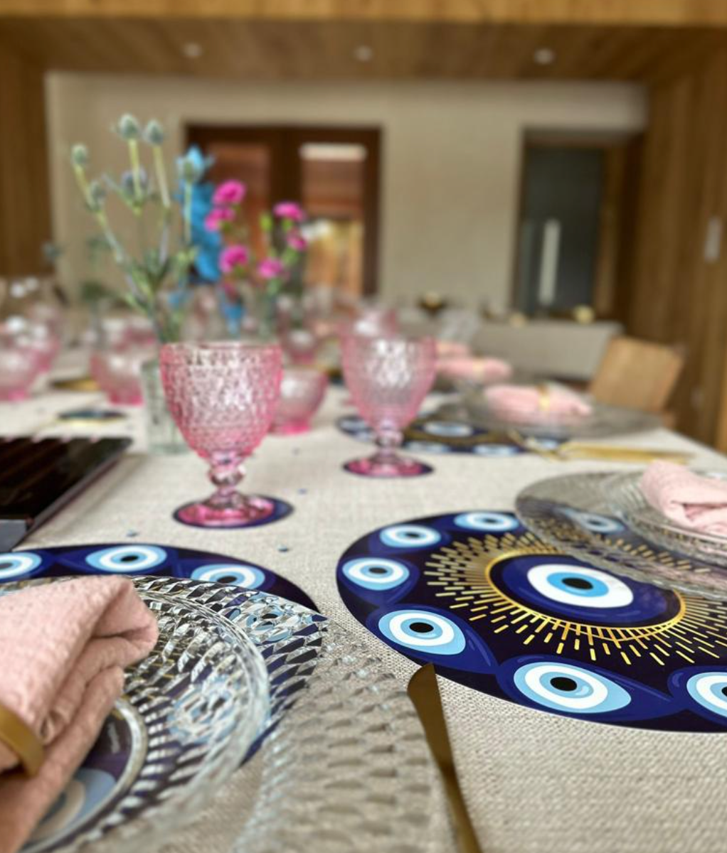 ROUND EVIL EYE PAPER PLACEMAT