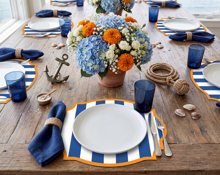 VINTAGE FRAME DOUBLE-SIDED PAPER PLACEMAT — 3 Color Options