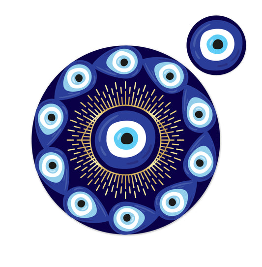 ROUND EVIL  EYE PAPER PLACEMAT