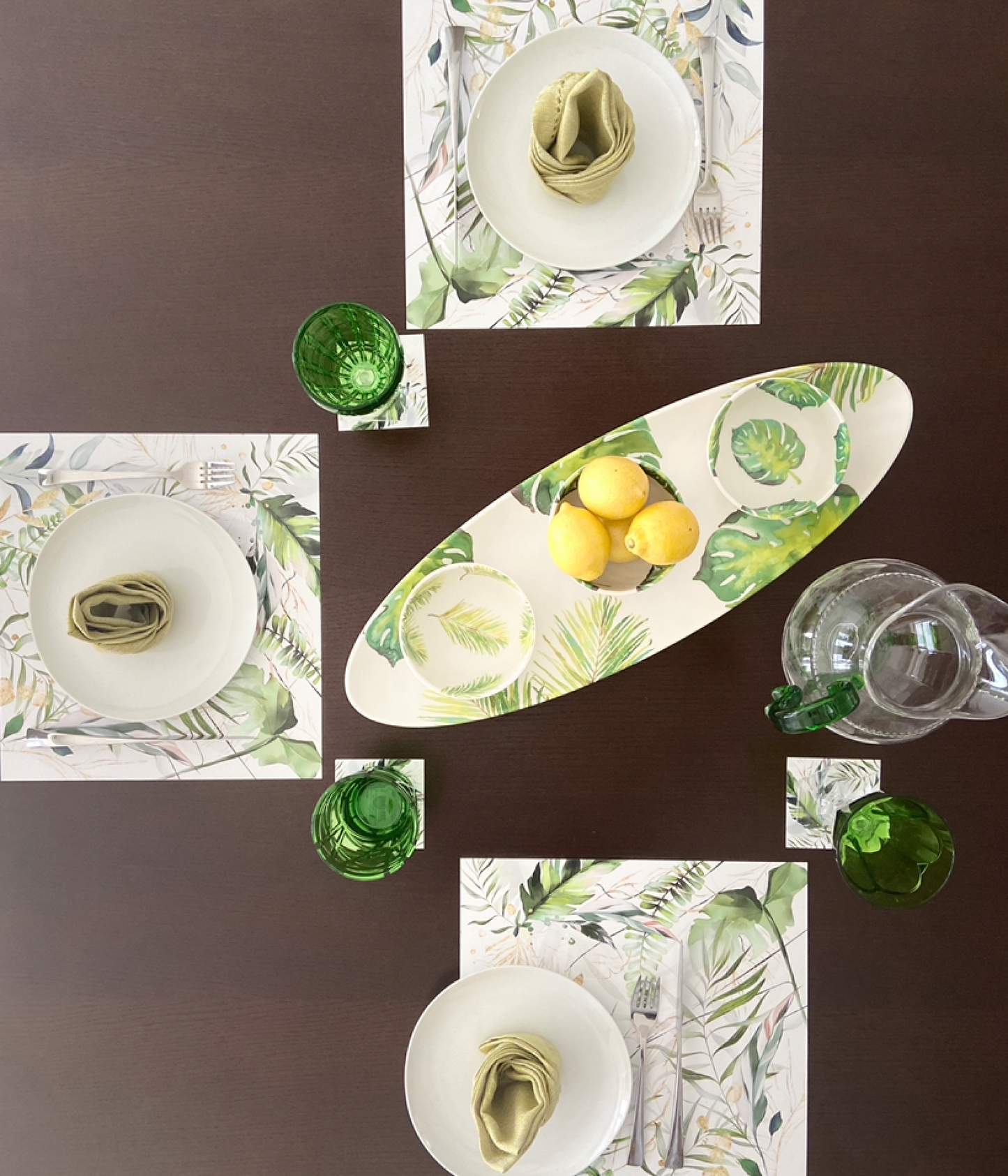 TROPICAL LEAVES  PAPER PLACEMAT