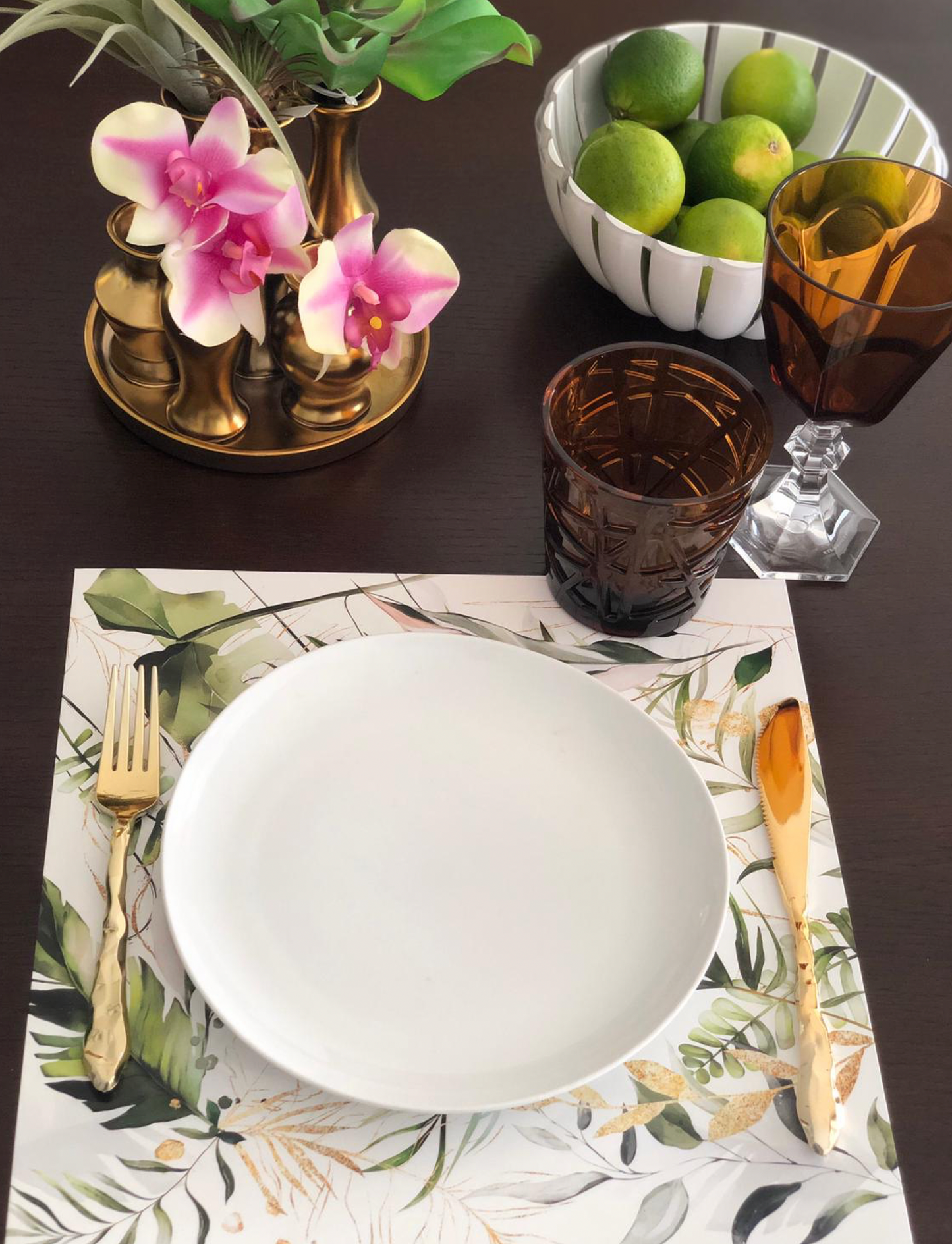 TROPICAL LEAVES  PAPER PLACEMAT