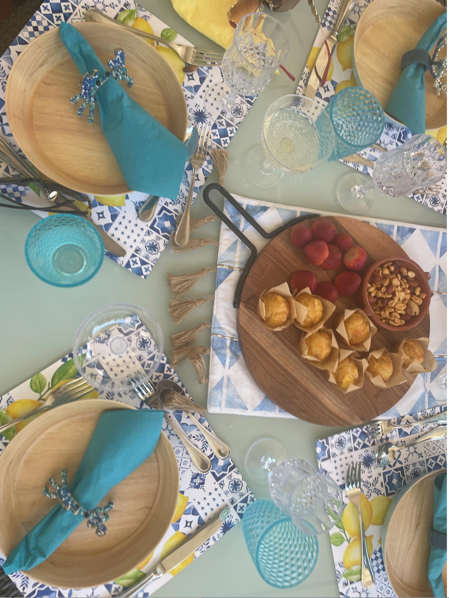 ITALIAN TILES WITH LEMONS PAPER PLACEMAT