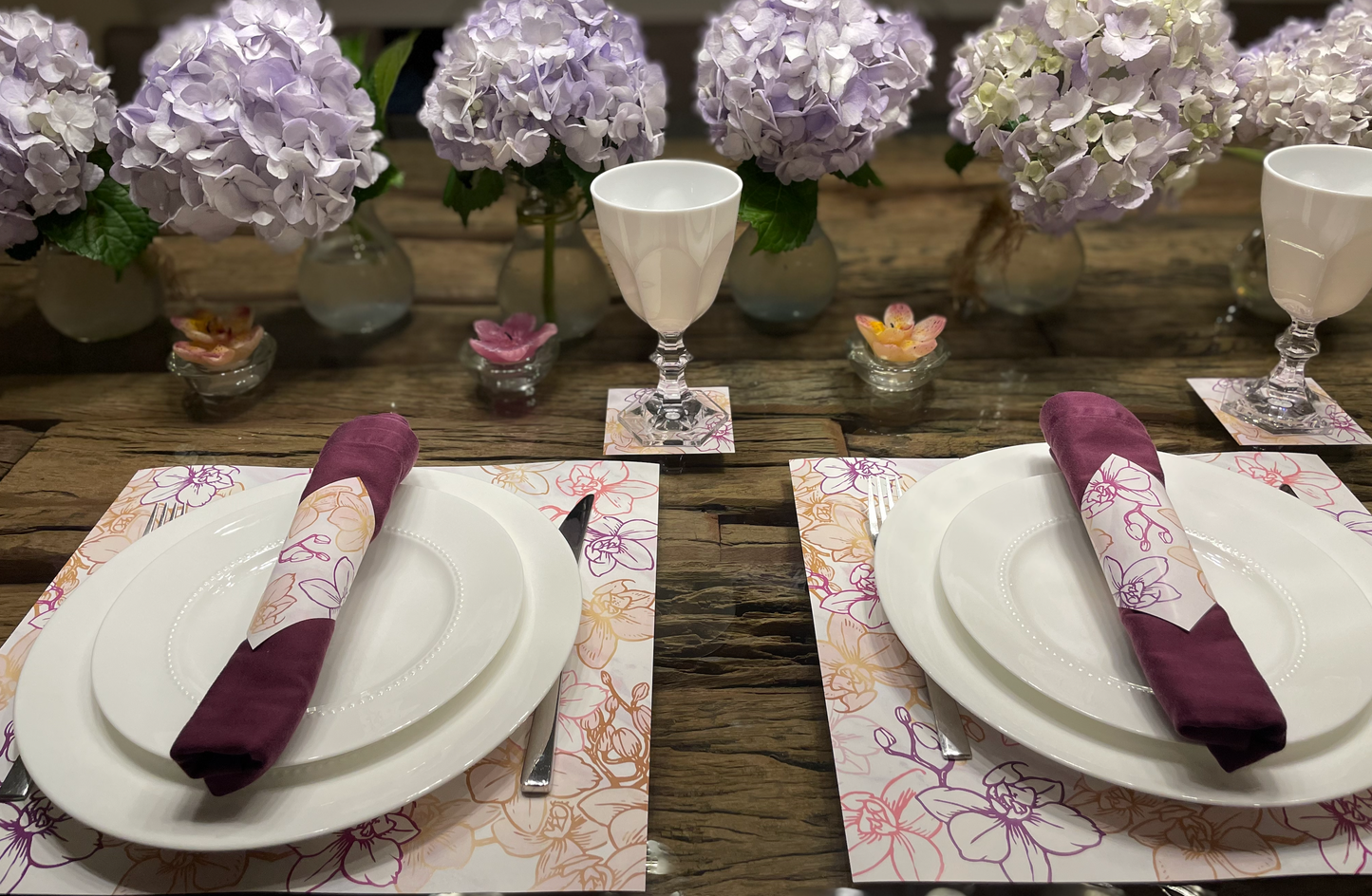 PASTEL COLORS ORCHID PAPER PLACEMAT