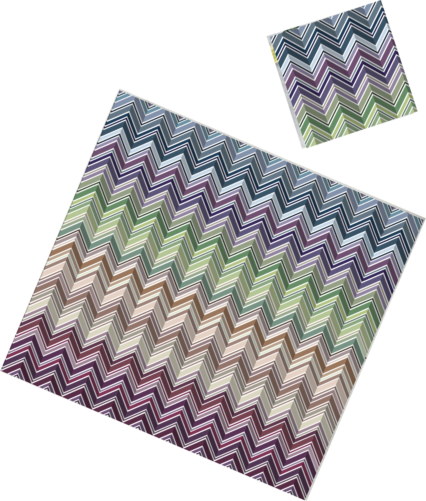 Colorful Chevron Paper Placemat — Set of 12 with Matching Coasters
