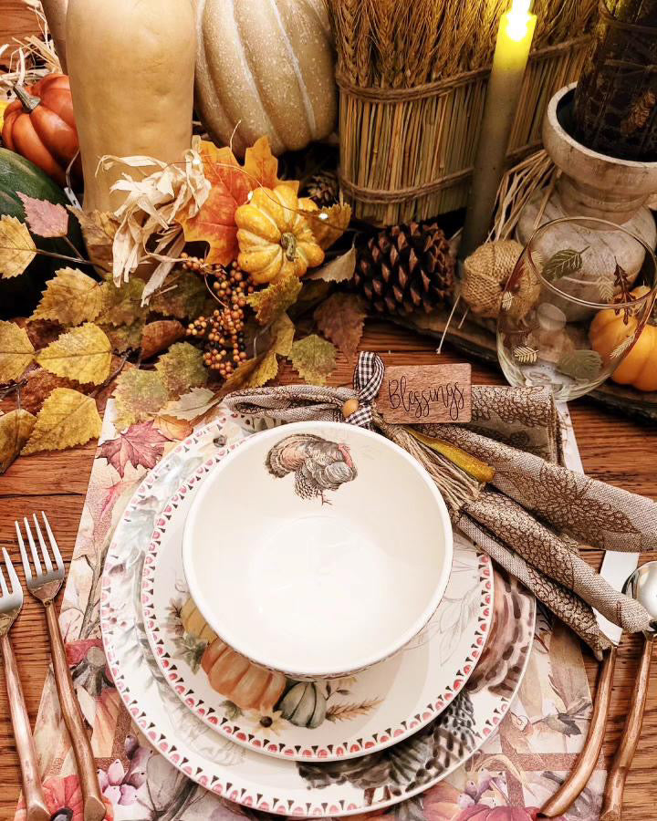 Thanksgiving Paper Placemat — Set of 12 with Matching Coasters