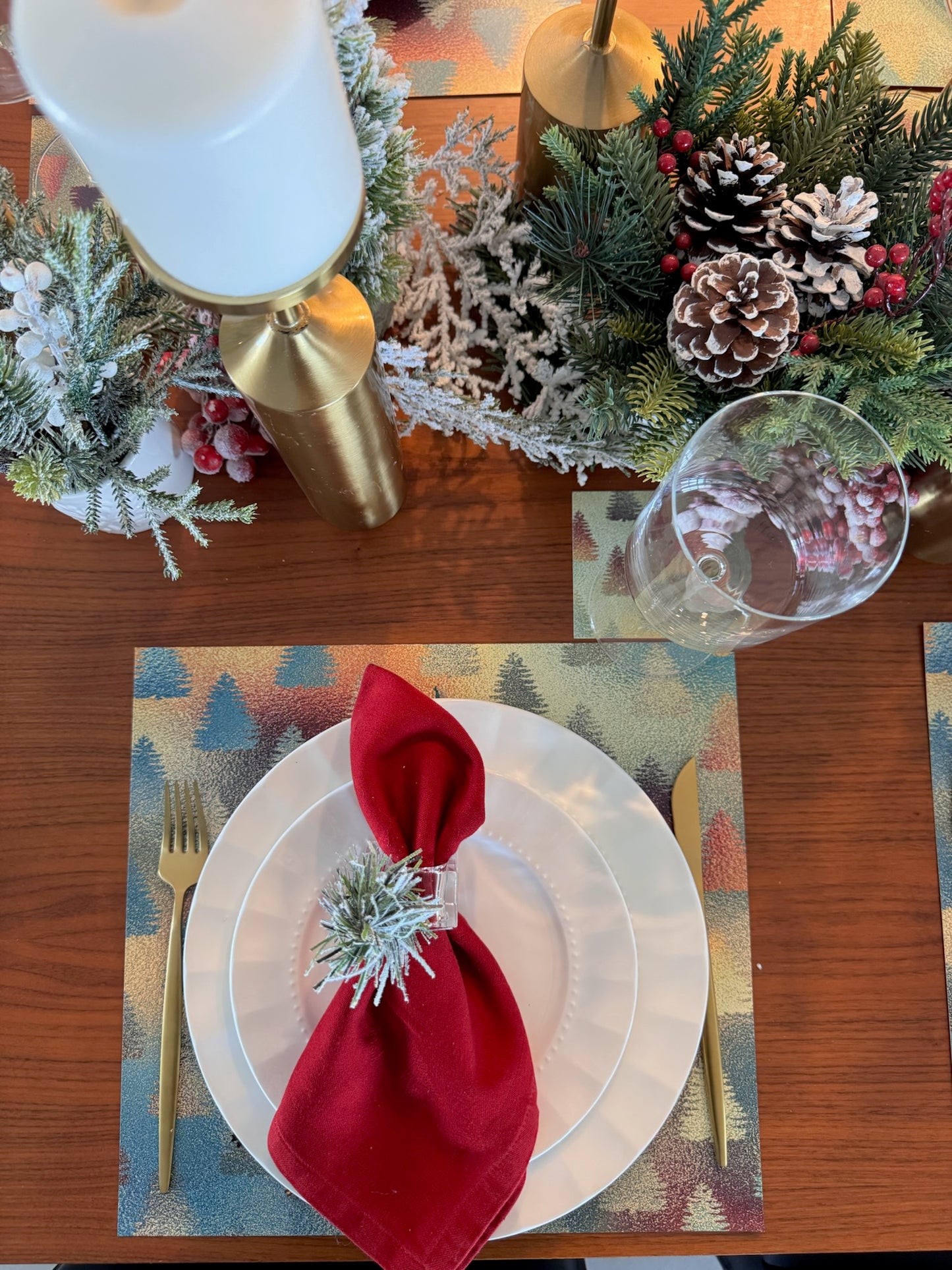 Christmas Tree Paper Placemat — Set of 12 with Matching Coasters