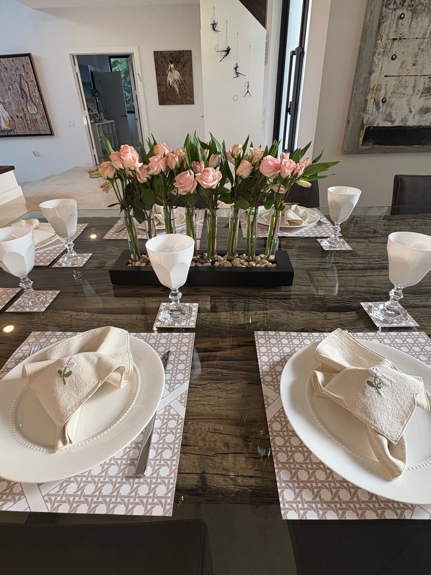 RATTAN DIAMONDS PAPER PLACEMAT