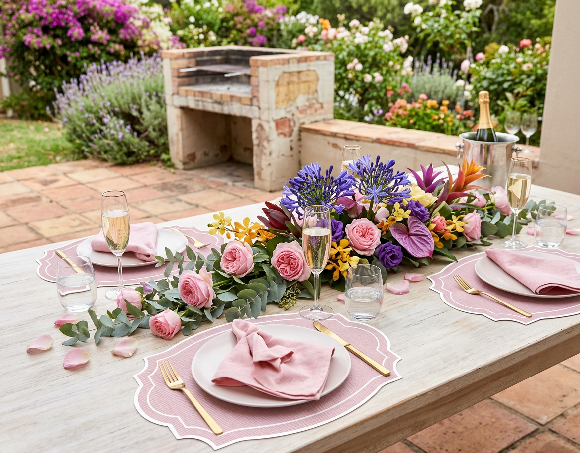 Vintage Frame Linen look Paper Placemat