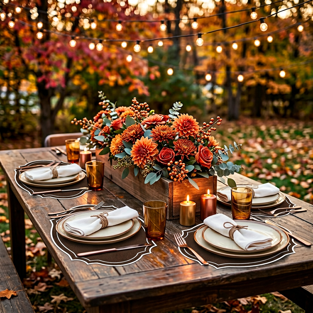 Vintage Frame Leather Paper Placemats