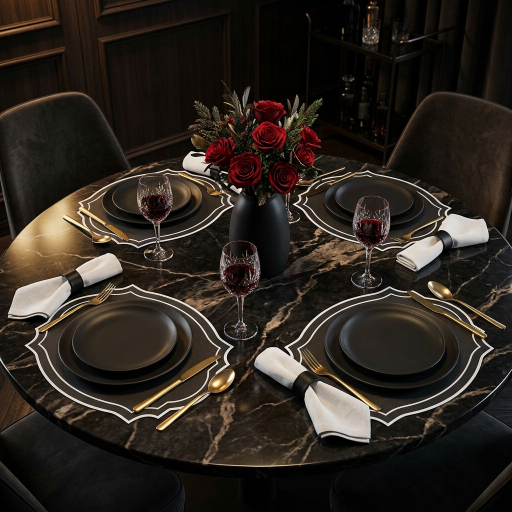 Vintage Frame Leather Paper Placemats