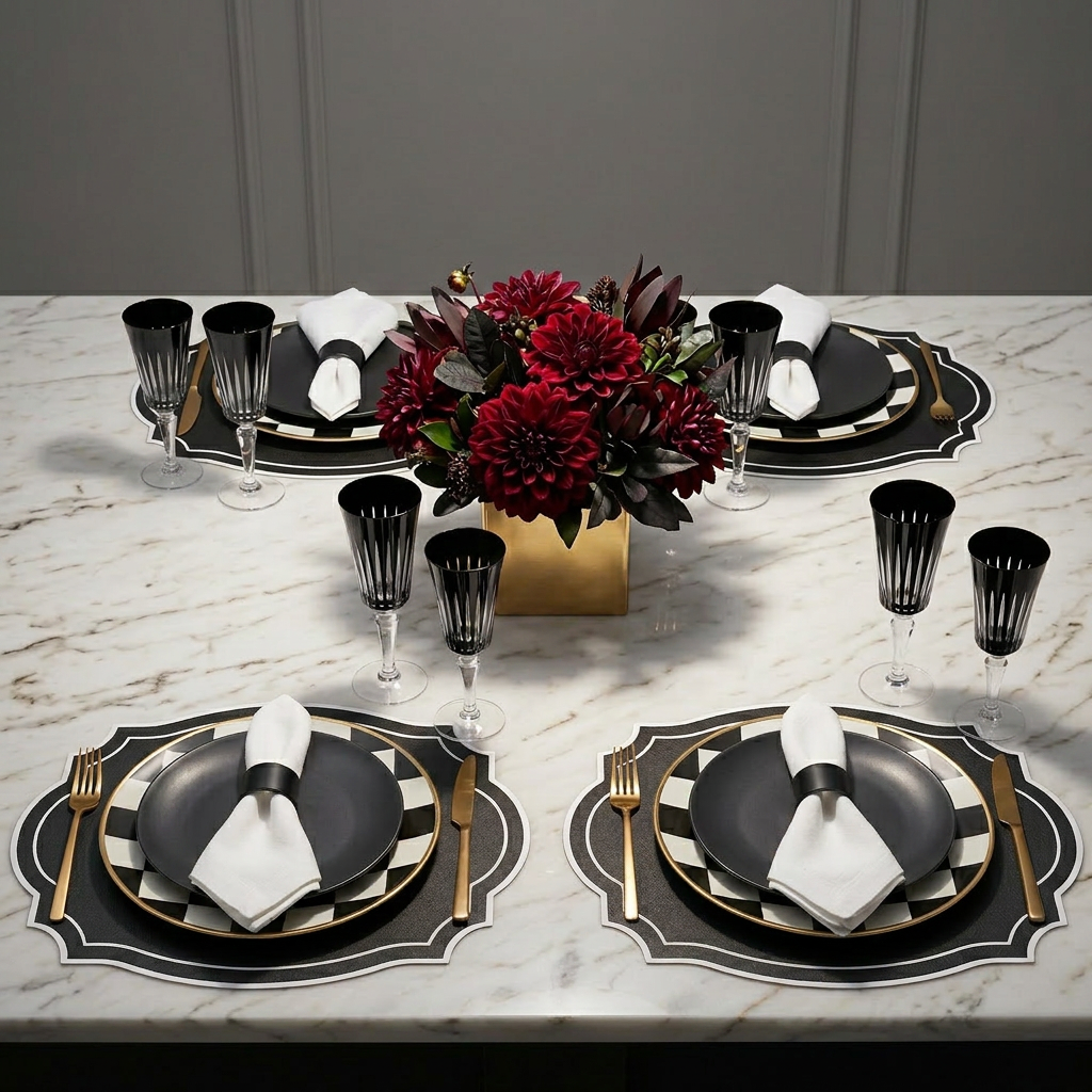 Vintage Frame Leather Paper Placemats