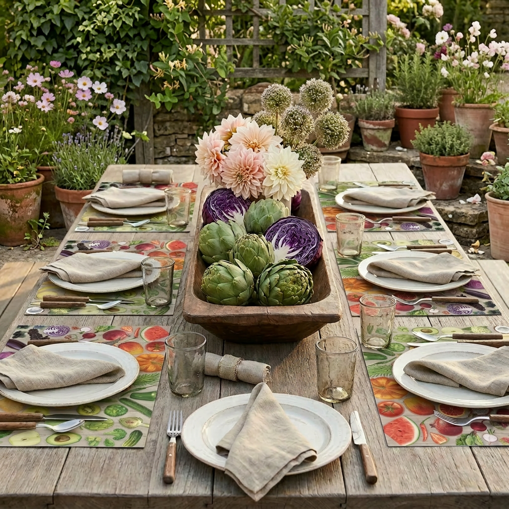 VEGGIES AND FRUITS PAPER PLACEMAT
