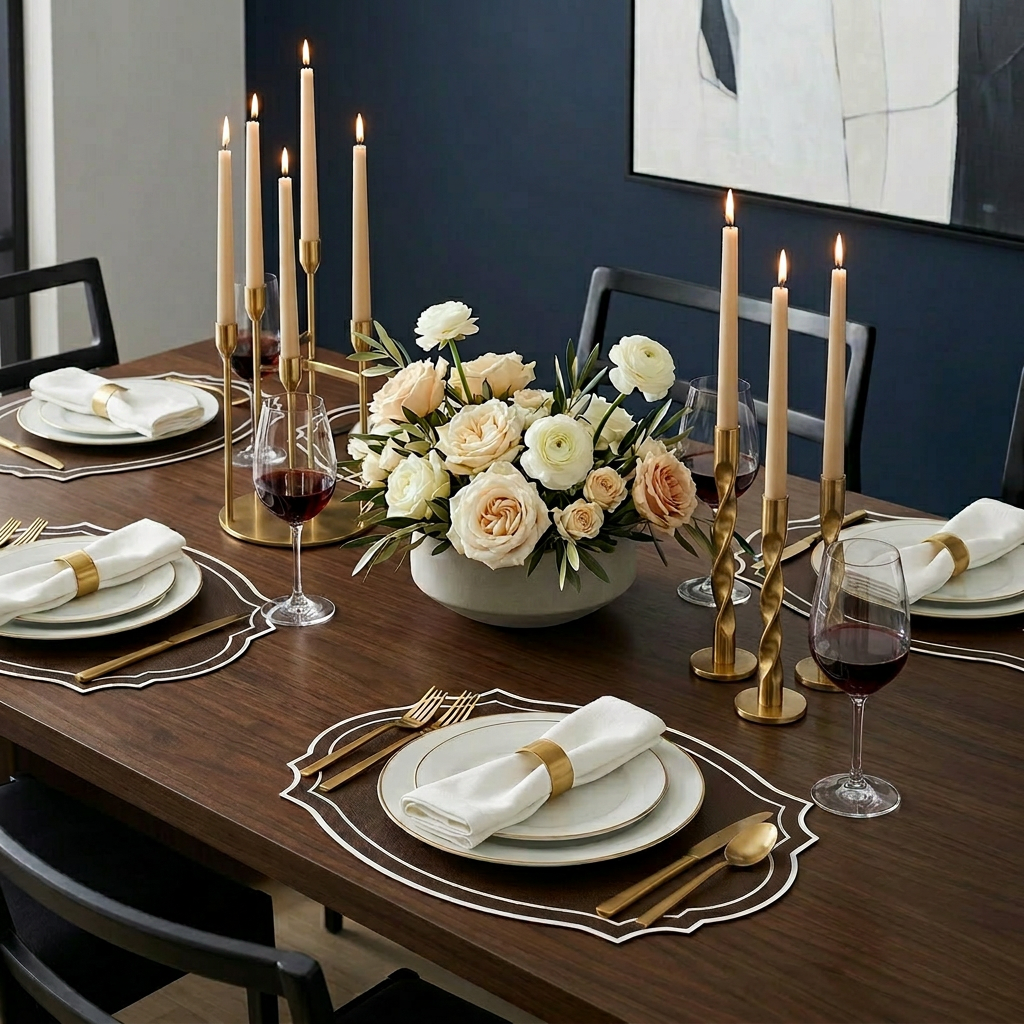 Vintage Frame Leather Paper Placemats