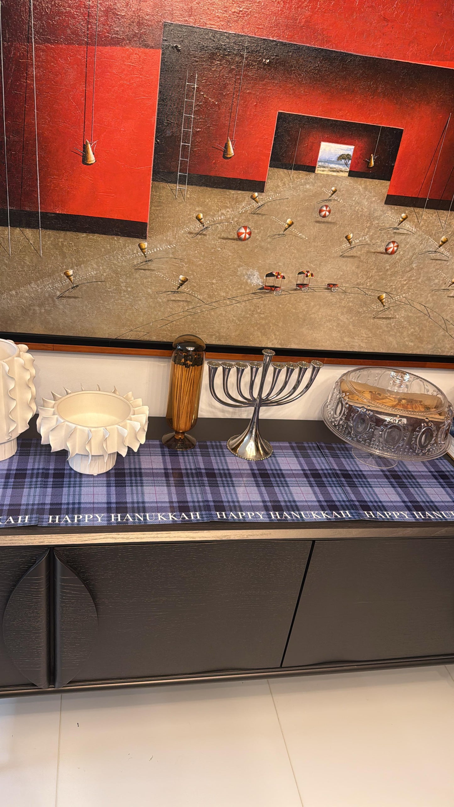 HANNUKAH PLAID PAPER PLACEMAT