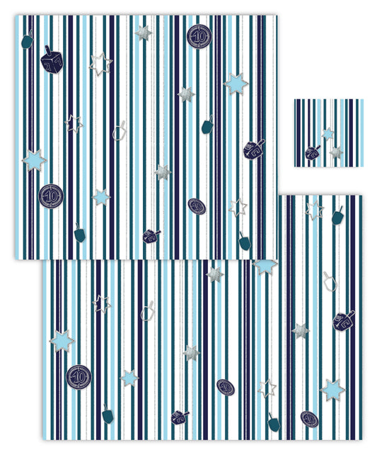HANUKkAH STRIPES PAPER PLACEMAT
