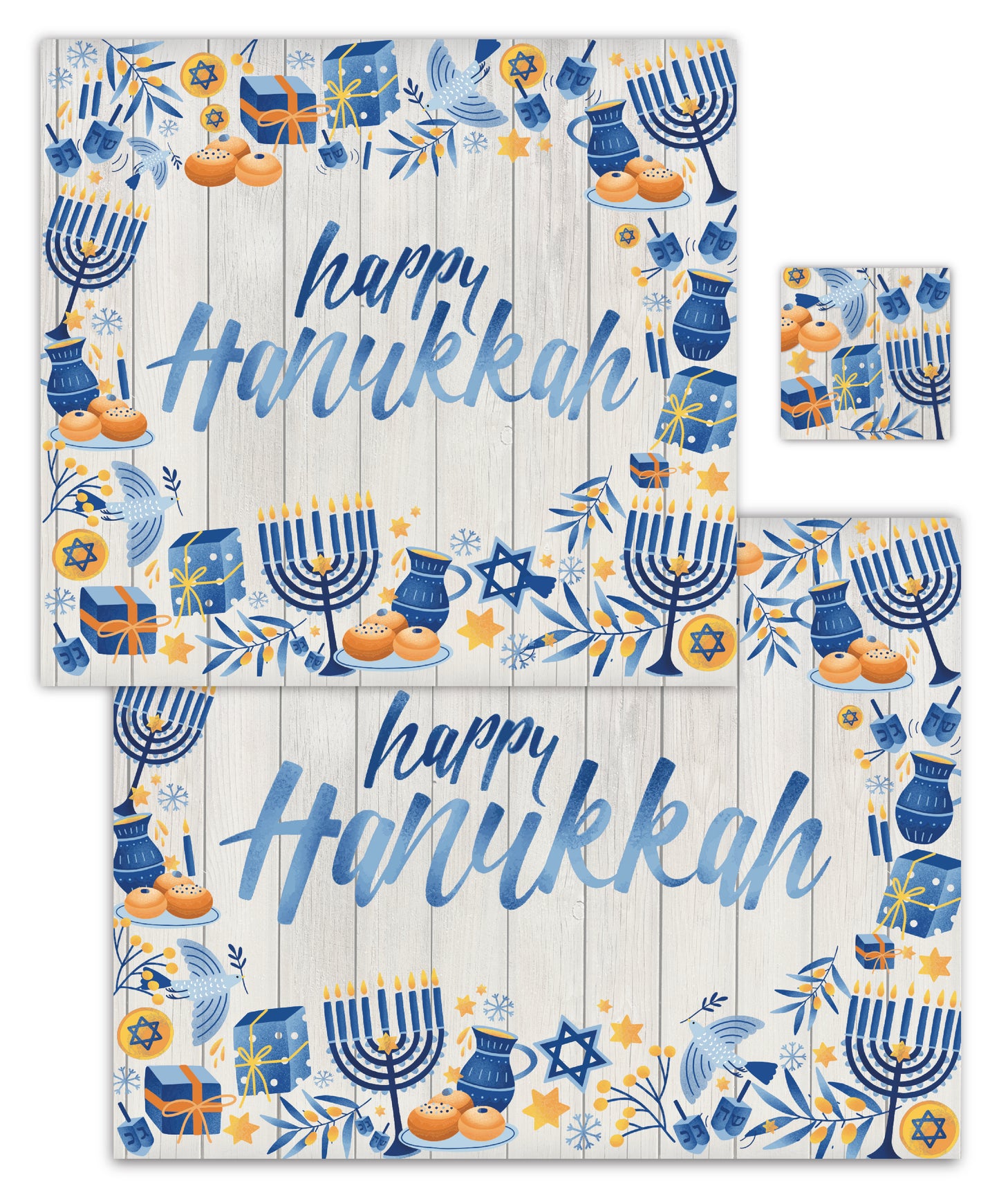 Happy Hanukkah Paper Placemat — Set of 12 with Matching Coasters