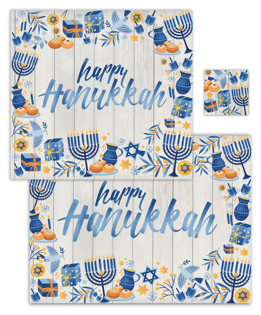 HAPPY HANUKKAH PAPER PLACEMAT