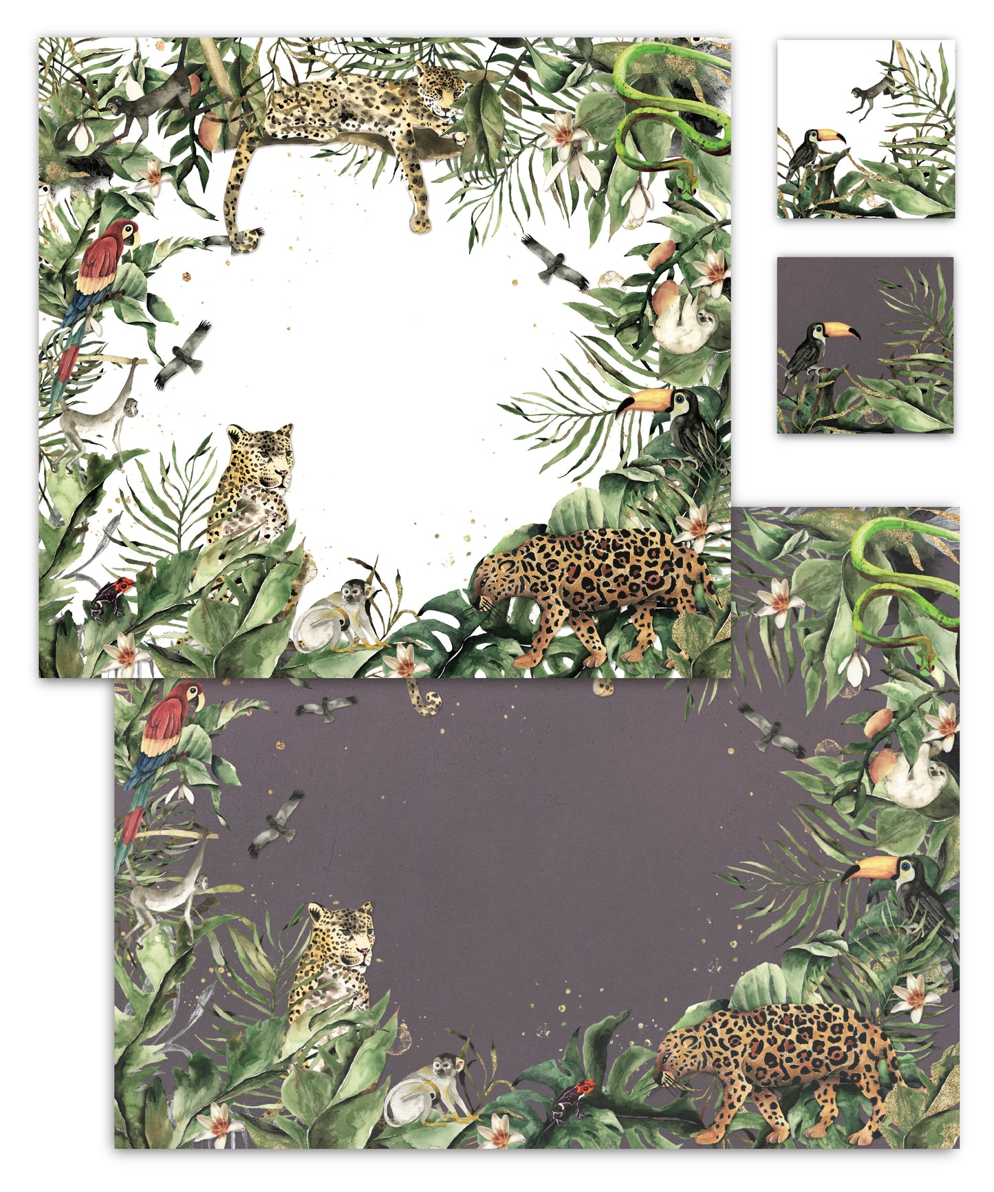 Jungle Life Paper Placemat — Set of 12 with Matching Coasters