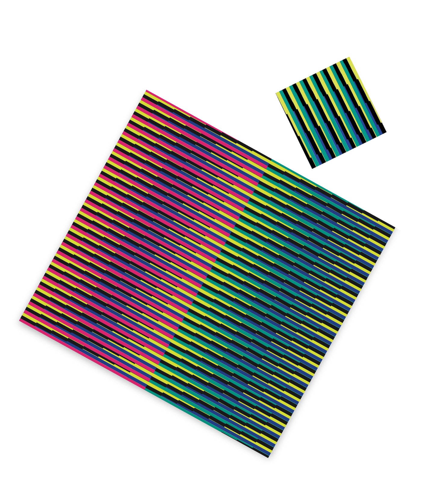 Kinetic Rainbow Stripe Paper Placemat — Set of 12 with Matching Coasters