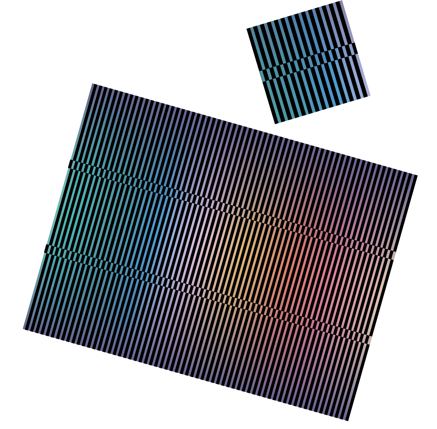 Chromatic Stripes Paper Placemat — Set of 12 with Matching Coasters