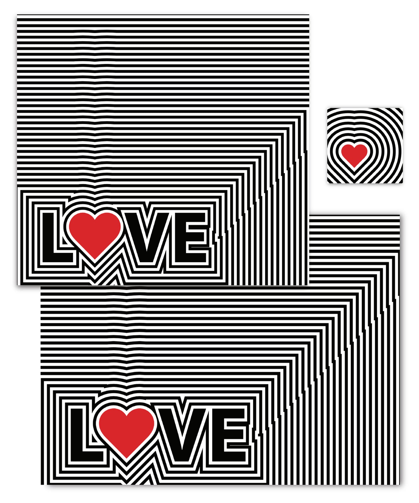Love Heart Op-Art Paper Placemat