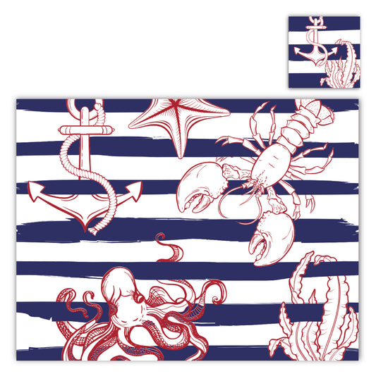 Nautical Stipes Paper Placemat