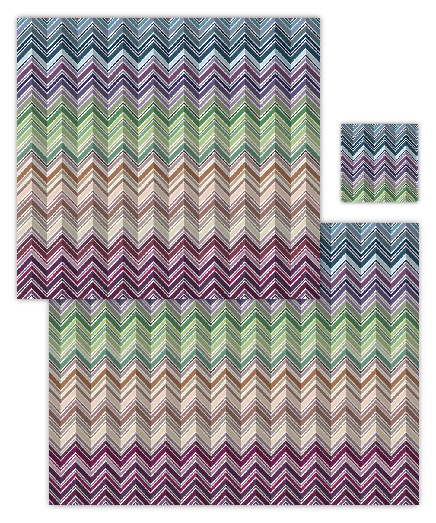Colorful Chevron Paper Placemat — Set of 12 with Matching Coasters