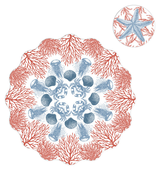 SCALLOP SHELL SHAPE PAPER PLACEMAT