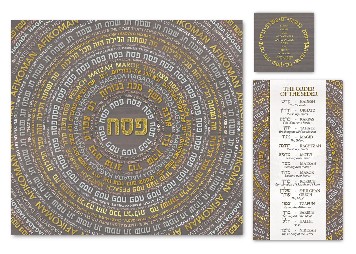 Passover Seder Placemat Set — Gold & Silver Edition