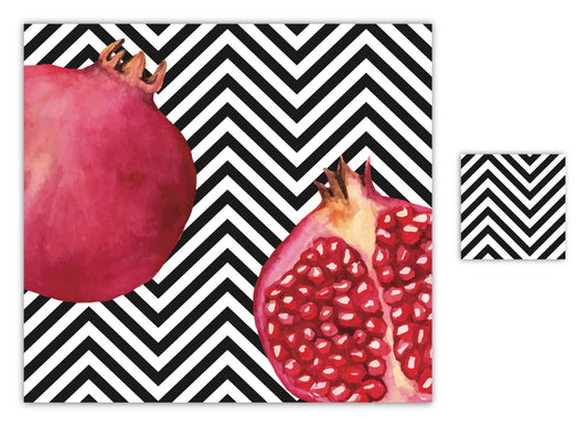 Pomegranate Chevron Paper Placemat