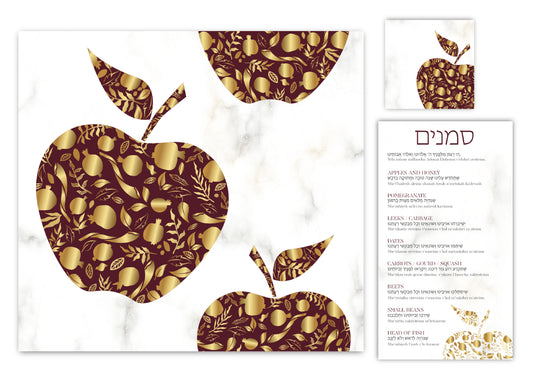 ROSH HASHANA RED APPLES PAPER PLACEMAT