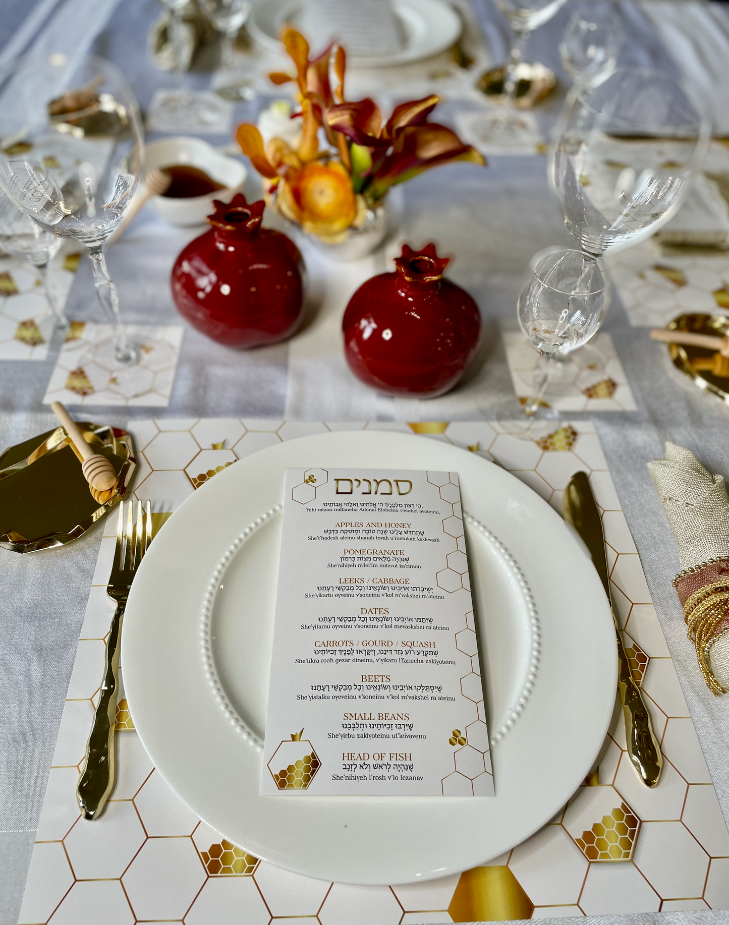 Honeycomb Paper Placemat — Set of 12 with Matching Coasters