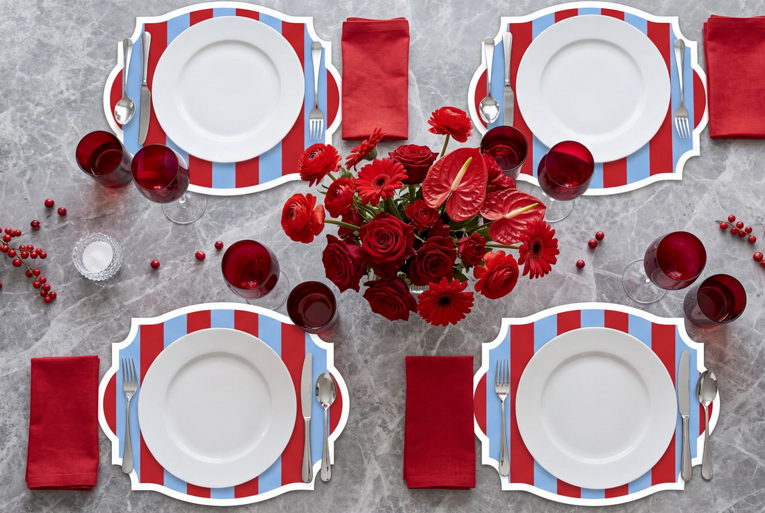 Vintage Frame Double Sided Paper Placemat — 3 Color Options