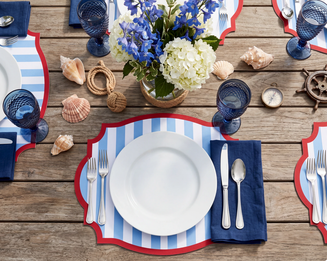 Vintage Frame Double Sided Paper Placemat — 3 Color Options