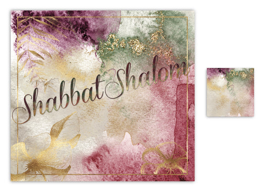 SHABBAT COLORFUL WATERCOLOR PAPER PLACEMAT