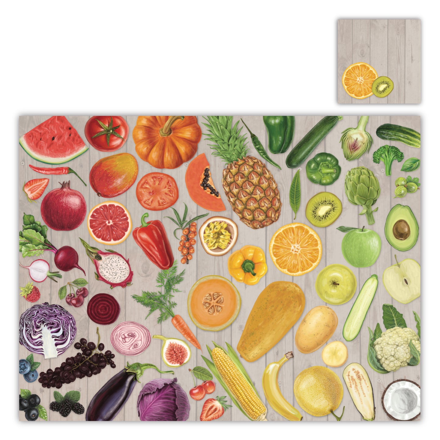 VEGGIES AND FRUITS PAPER PLACEMAT