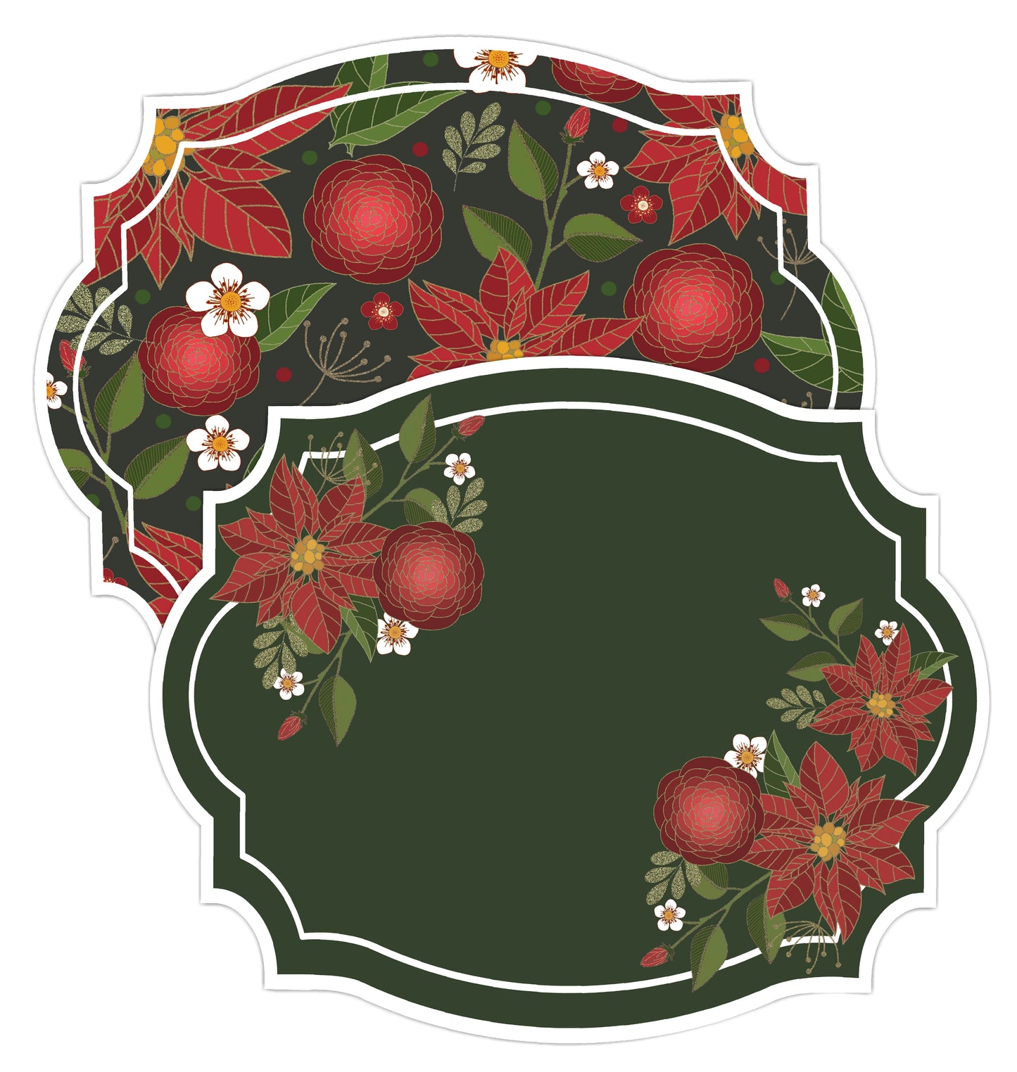 Christams Ponsettia Flower Paper Placemat