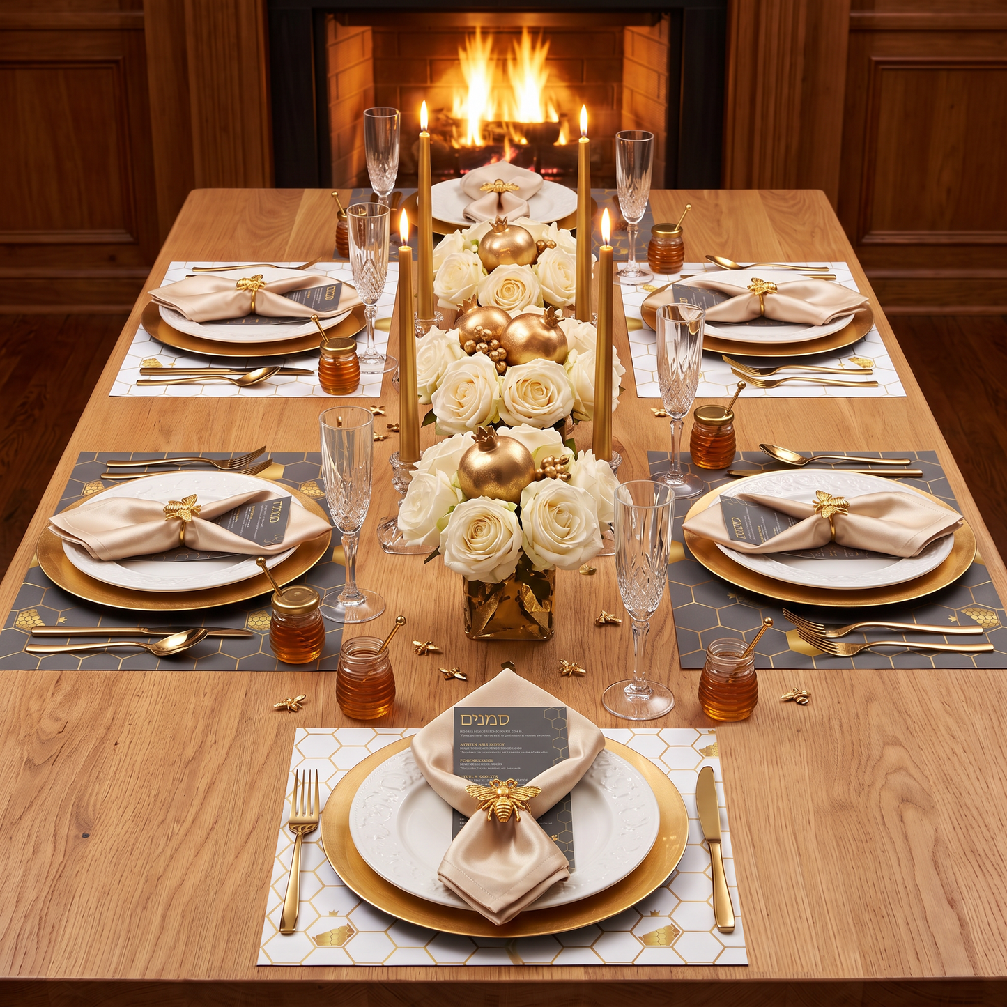 Honeycomb Paper Placemat — Set of 12 with Matching Coasters