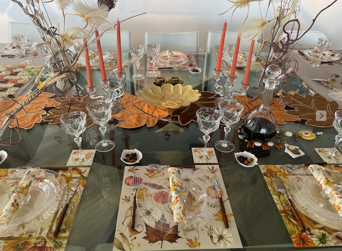 Thanksgiving Paper Placemat — Set of 12 with Matching Coasters