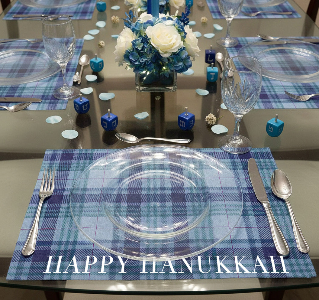 HANNUKAH PLAID PAPER PLACEMAT