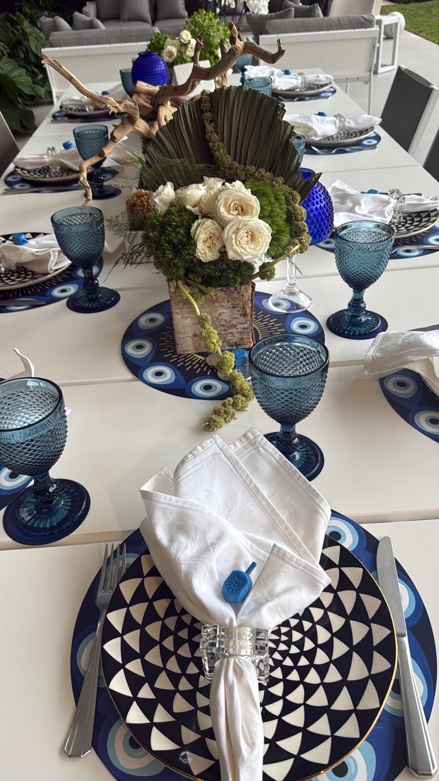 Evil Eye Die-Cut Round Paper Placemat — Set of 12 with Matching Coasters
