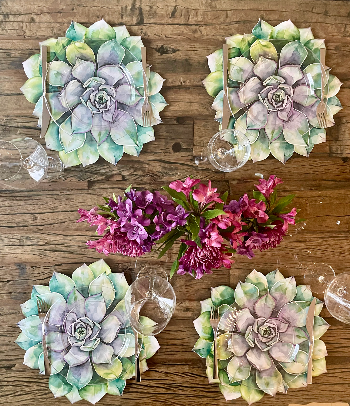 succulent paper plates Green Succulent Die-Cut Paper Placemat – CSQUAREDESIGN