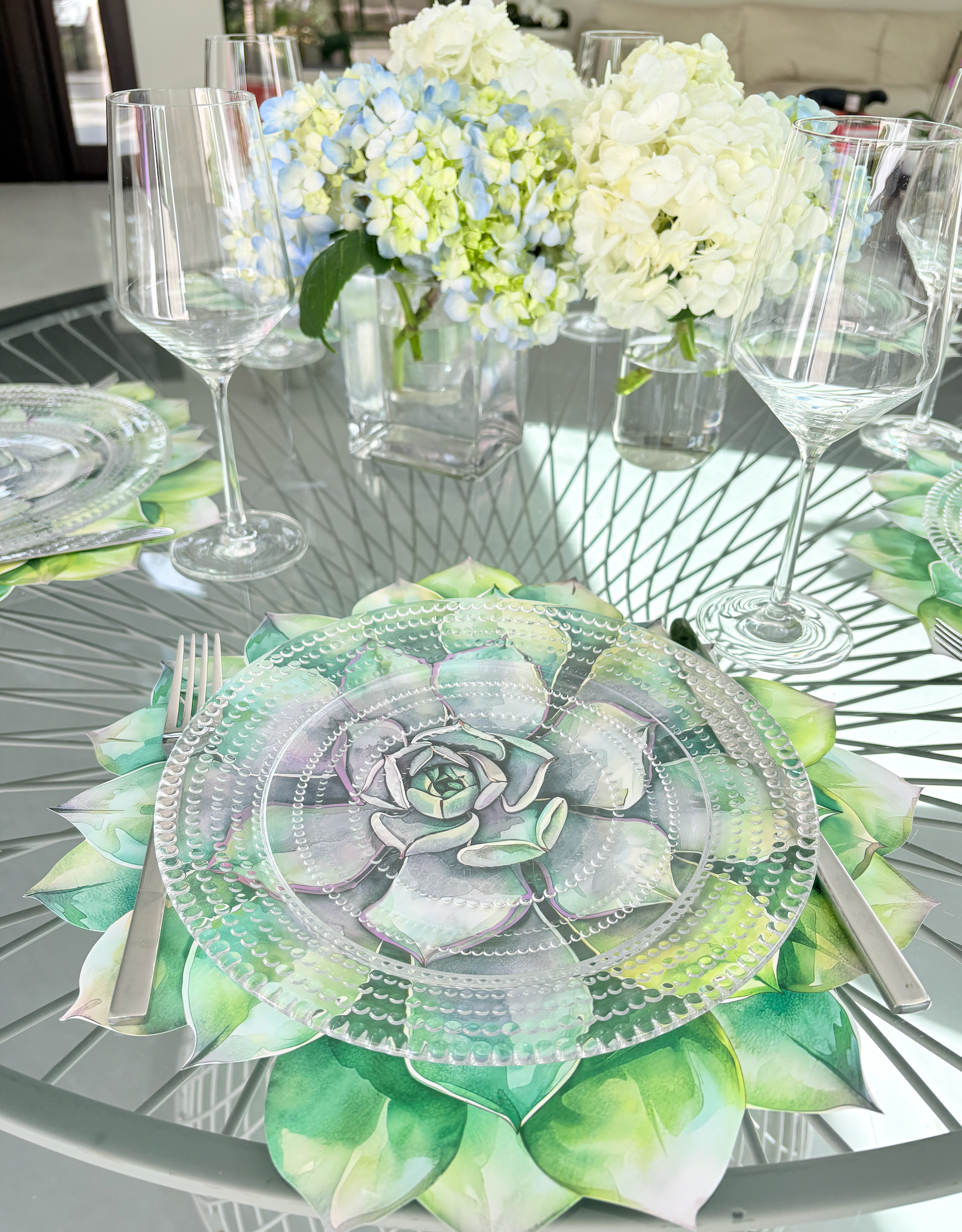 succulent tablecloth Green Succulent Die-Cut Paper Placemat – CSQUAREDESIGN