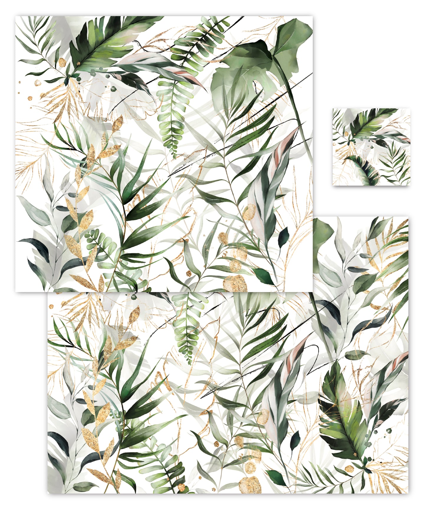 Tropical Palm Paper Placemat — Set of 12 with Matching Coasters